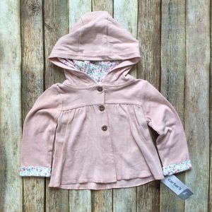NWT Carters Pink Floral Hooded Cardigan